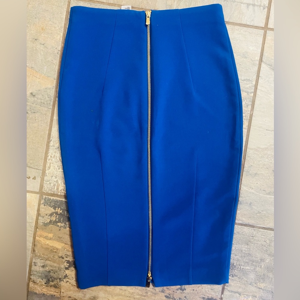 H&M Royal Blue Pencil Skirt with Front Zipper